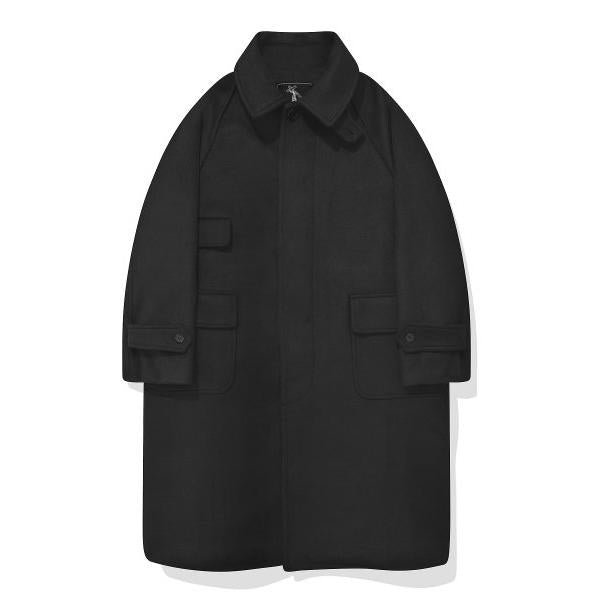 セイントペイン(SAINTPAIN)    SP WOOL BALMACAN COAT-BLACK