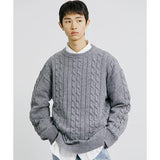 KND(ケイエンド)   FTTS CHAIN CABLE SWEATER GREY