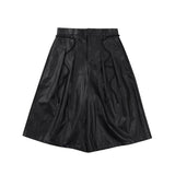 アジョバイアジョ(AJOBYAJO)             Vegan Leather Bermuda Pants [BLACK]