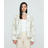 nache(ナチェ)   FAINT FUR JACKET&SCARF (UNISEX / CREAM)