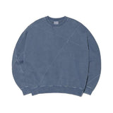 NOMANUAL(ノーマニュアル)    OVERDYED CROSS CUT SWEATSHIRT - BLUE