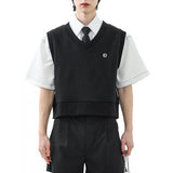 ベーシックコットン(BASIC COTTON) 	MIX VEST - ALL BLACK