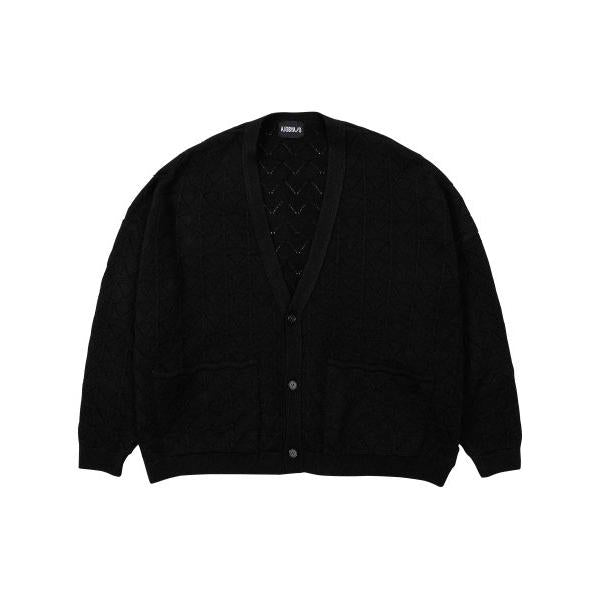 アジョバイアジョ(AJOBYAJO)            Clam Patterned Mohair Cardigan [BLACK]