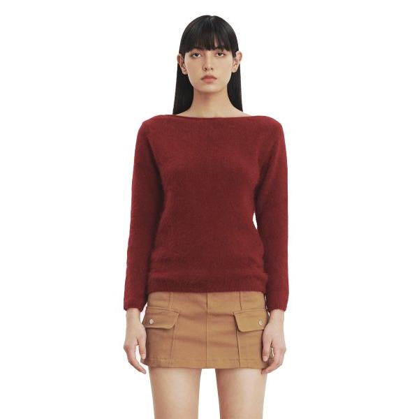 curetty (キュリティー)   C ANGORA BACK POINT KNIT TOP_BURGUNDY