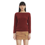 curetty (キュリティー)   C ANGORA BACK POINT KNIT TOP_BURGUNDY