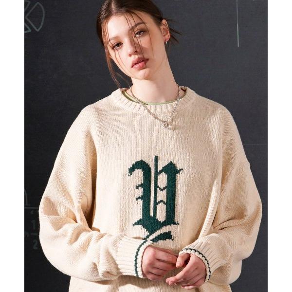 ティーダブリューエヌ(TWN)  Initial Knit Cream STKN3462