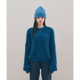 METAL LOGO KNIT SWEATER (BLUE)