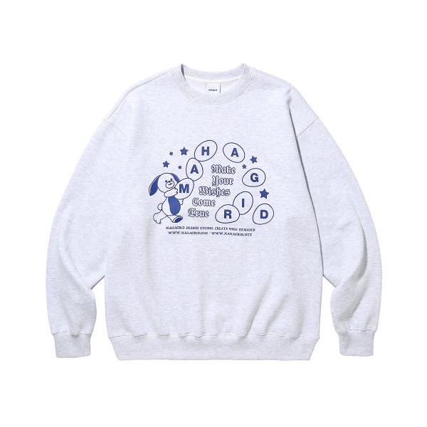 mahagrid (マハグリッド)     WISHES SWEATSHIRT LIGHT GREY(MG2CFMM447A)