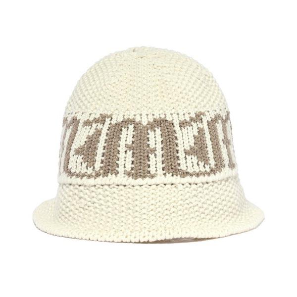 mahagrid (マハグリッド)     GOTHIC LOGO KNIT BUCKET HAT IVORY(MG2CFMAB32A)