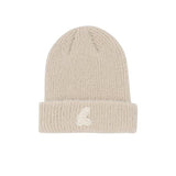 RIBBED EMBLEM BEANIE (IVORY)