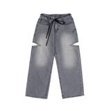 ブラックブロンド(BLACKBLOND) BBD Basic Cutout Overfit Denim Pants (Gray)