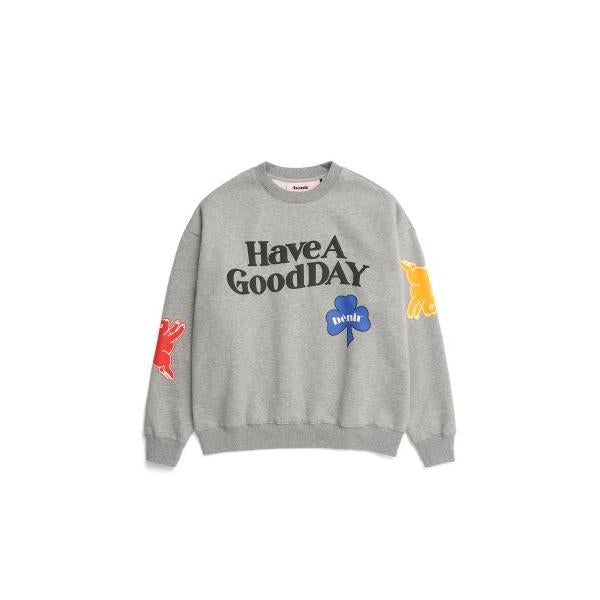 benir (ベニル)  HAVE A GOOD DAY CREWNECK[GREY]_BNTTICR03UC4