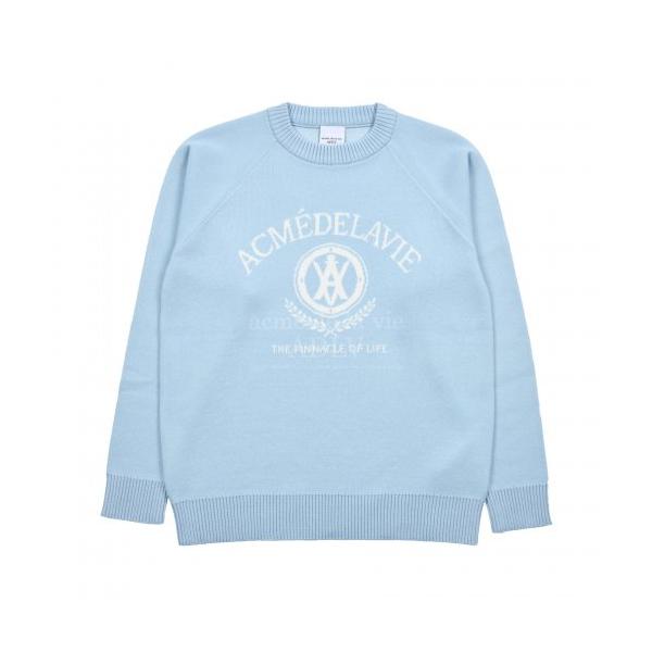 アクメドラビ(acme' de la vie)    LAUREL A LOGO EMBLEM KNIT SKYBLUE