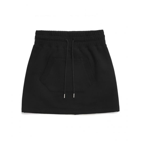 Odd Studio (オッドスタジオ) FRONT POCKET SWEAT MINI SKIRT - BLACK