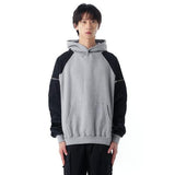 オーワイ(OY) PANEL CONTRAST POCKET HOODIE-GREY