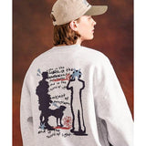 ティーダブリューエヌ(TWN) Leave Sweat Shirt Whiteoatmeal HHMT3527