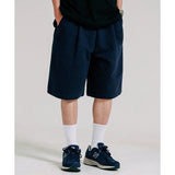 JEMUT (ジェモッ)  Flash Summer One Tuck Half Pants Navy SOSP2483
