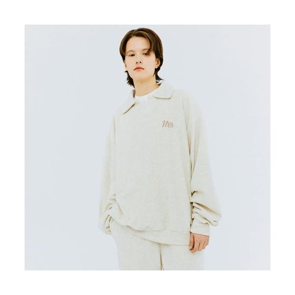 NCOVER（エンカバー） SMALL LOGO TERRY COLLAR SWEATSHIRT-BEIGE