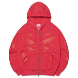 NOMANUAL(ノーマニュアル)  DECAL GRAPHIC HOODED ZIP-UP - RED