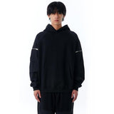 オーワイ(OY) PANEL CONTRAST POCKET HOODIE-BLACK