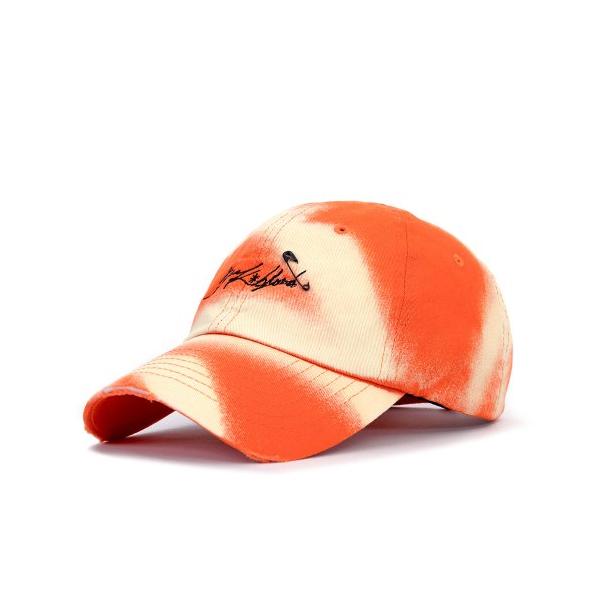 ブラックブロンド(BLACKBLOND) BBD Horizon Bleached Script Logo Cap (Orange)