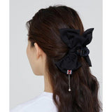 ROMANTIC CROWN(ロマンティック クラウン)      RIBBON HAIR CLAW CLIP_BLACK