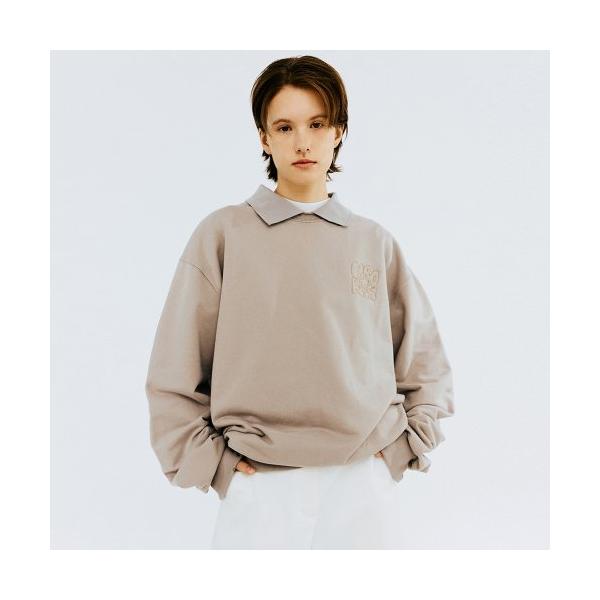 NCOVER（エンカバー） SMALL LOGO COLLAR SWEATSHIRT-BROWN