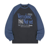 Odd Studio (オッドスタジオ) Very Close Raglan Over Fit Long Sleeve- CHARCOAL/BLUE