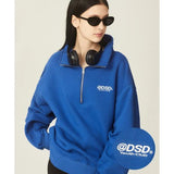 Odd Studio (オッドスタジオ) ODSD LOGO SWEAT HALF ZIP-UP - BLUE