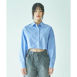 SPUNKY (スパンキー)  BASIC CROP SHIRTS [BLUE]