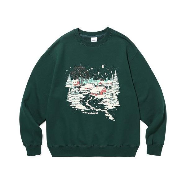 mahagrid (マハグリッド)     LANDSCAPE SWEATSHIRT GREEN(MG2CFMM453A)