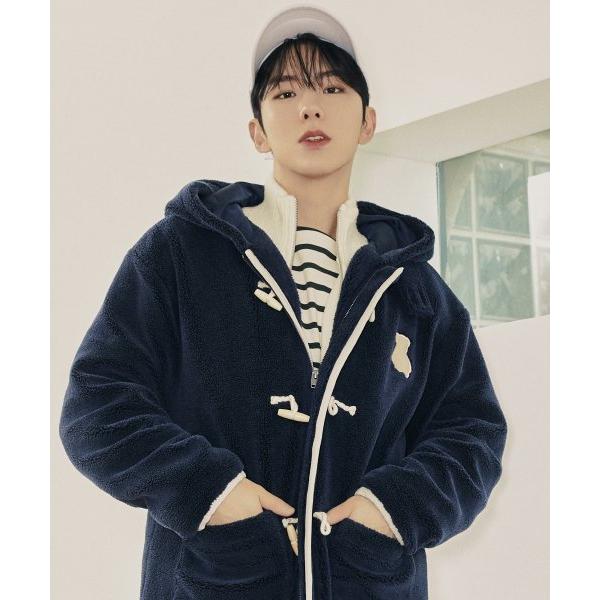 AQO_studiospace(アコスタジオスペース)       BEAR FLEECE LONG DUFFEL JACKET NAVY