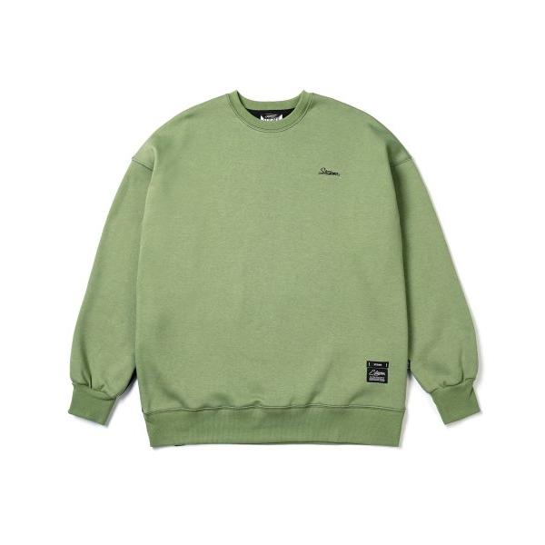 STIGMA(スティグマ)  22 HALF COLOR FB OVERSIZED HEAVY SWEAT CREWNECK KHAKI BLACK