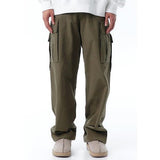 オーワイ(OY) UNBALANCE CARGO POCKET RIP PANTS-KHAKI