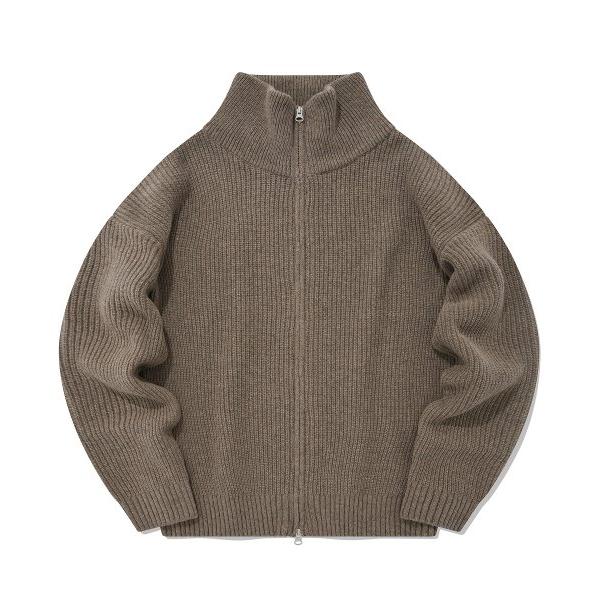 セイントペイン(SAINTPAIN)    SP WOOL 2WAY FULL ZIPUP KNIT JACKET-BROWN
