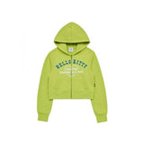 アクメドラビ(acme' de la vi) HELLO KITTY LETTERING CROP HOODIE ZIP UP LIME