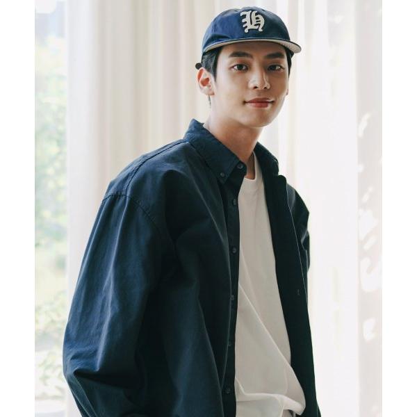 JEMUT (ジェモッ)  Node Overfit Cotton Shirts Navy SOLS2410