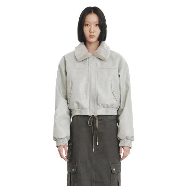 curetty (キュリティー)   C REVERSIBLE FUR LEATHER JACKET_GREY