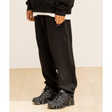 GRATING EMBLEM BACK SLIT ZIP PANTS MFTTP005-BK