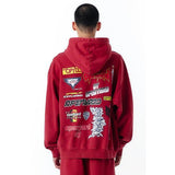 オーワイ(OY) VINTAGE WASHED HOODIE-DEEP RED