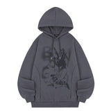 Odd Studio (オッドスタジオ) BANG Graphic Oversized Fit Hoodie - LIGHT CHARCOAL