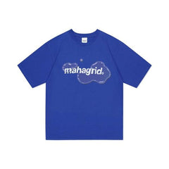 mahagrid (マハグリッド) WATERY LOGO TEE BLUE(MG2DMMT504A