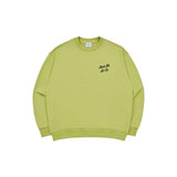 アクメドラビ(acme' de la vi) SCRIPT LOGO PRINTING SWEAT SHIRT LIME