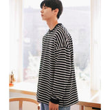JEMUT (ジェモッ)  Level Stripe Long T-shirts Black YHLT2450