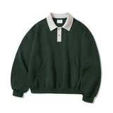 パーステップ(PERSTEP)  Nomad Two Tone Collar Sweatshirts Green HYMT4526