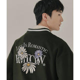 ROMANTIC CROWN(ロマンティック クラウン)      WILD FLOWER WOOL VARSITY JACKET_KHAKI