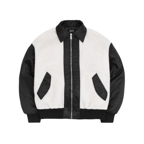 オーワイ(OY) 		FLOWER LOGO FLEECE BOMBER JACKET-BLACK