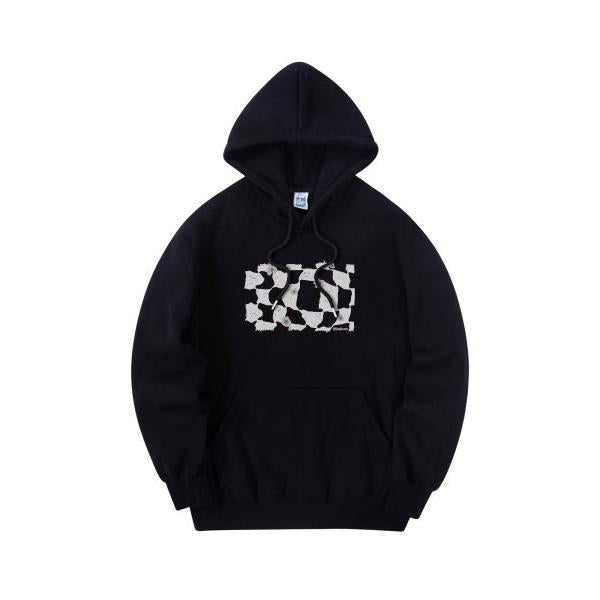 RADINEO (ラディネオ)　 CHECK FLOWER HOODIE BLACK