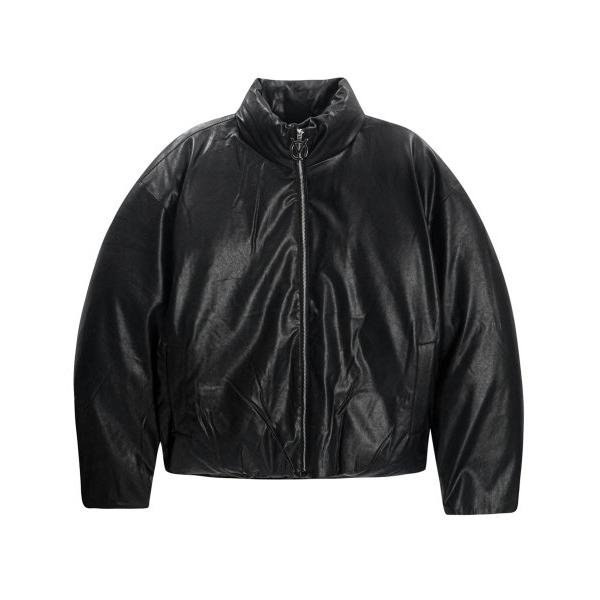 オーワイ(OY) 		PAINTING VEGAN LEATHER PADDING JUMPER-BLACK