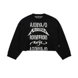 アジョバイアジョ(AJOBYAJO) Total Logo Cropped Sweater [BLACK]